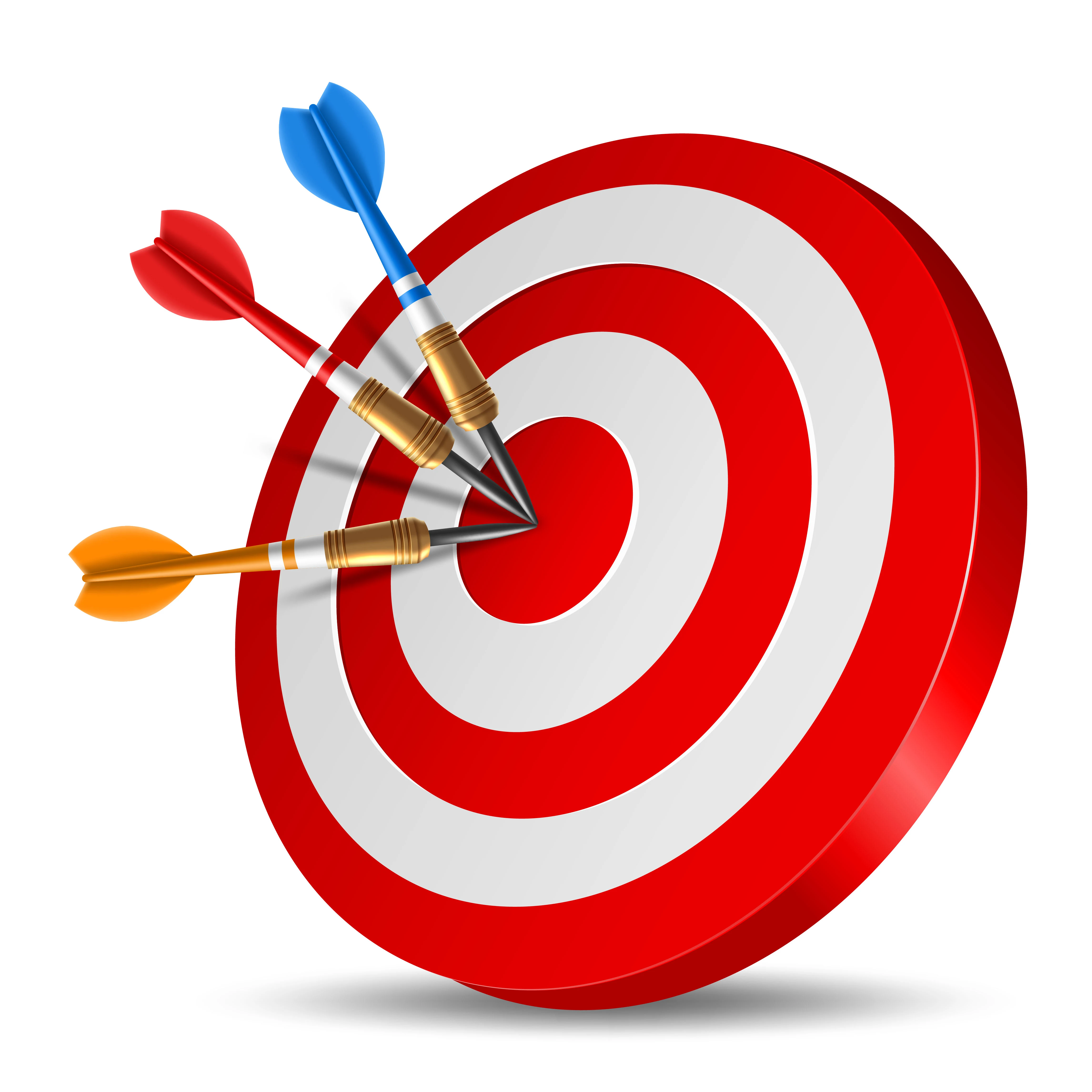 Two hands shaking with a target symbol in the background, representing goals.